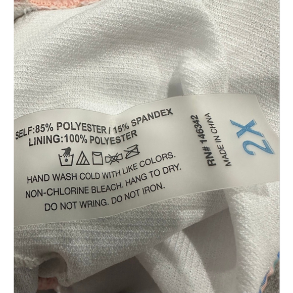 Women's Simply Fit Swimwear Tankini Set 2X Pink Blue Floral - Picture 4 of 6